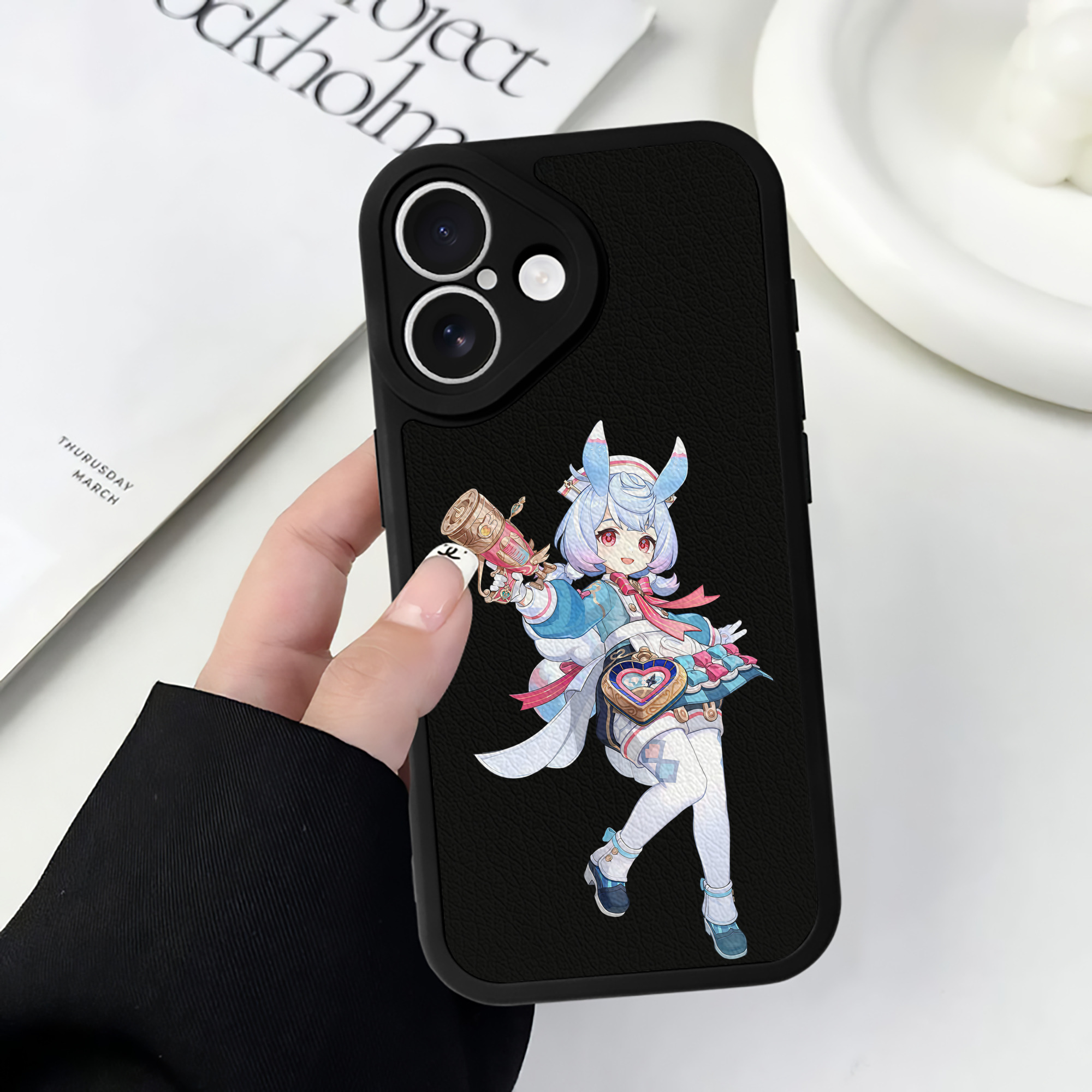 げんし神 シゲウィン genshin Shigewin 【iPhone 16シリーズ対応】シリコンスマホケース（レザー調） 材質：シリコン